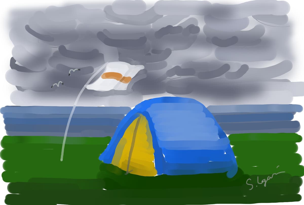 キャンプでは天候急変に対処する心がけが必要