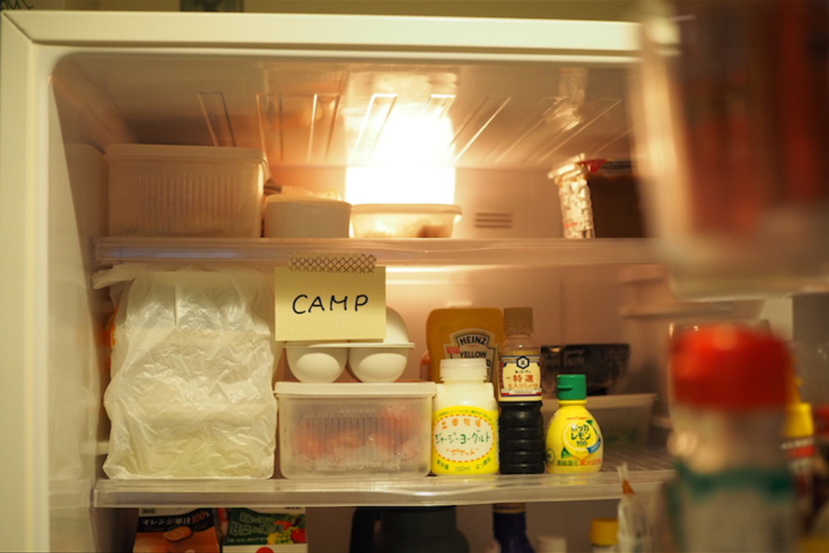 出発直前に冷蔵庫から持ちだしていくものがわかるように