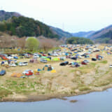 京都の木津川沿いにある笠置キャンプ場