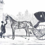 1834年にイギリスで描かれた馬車の「カブリオレ」