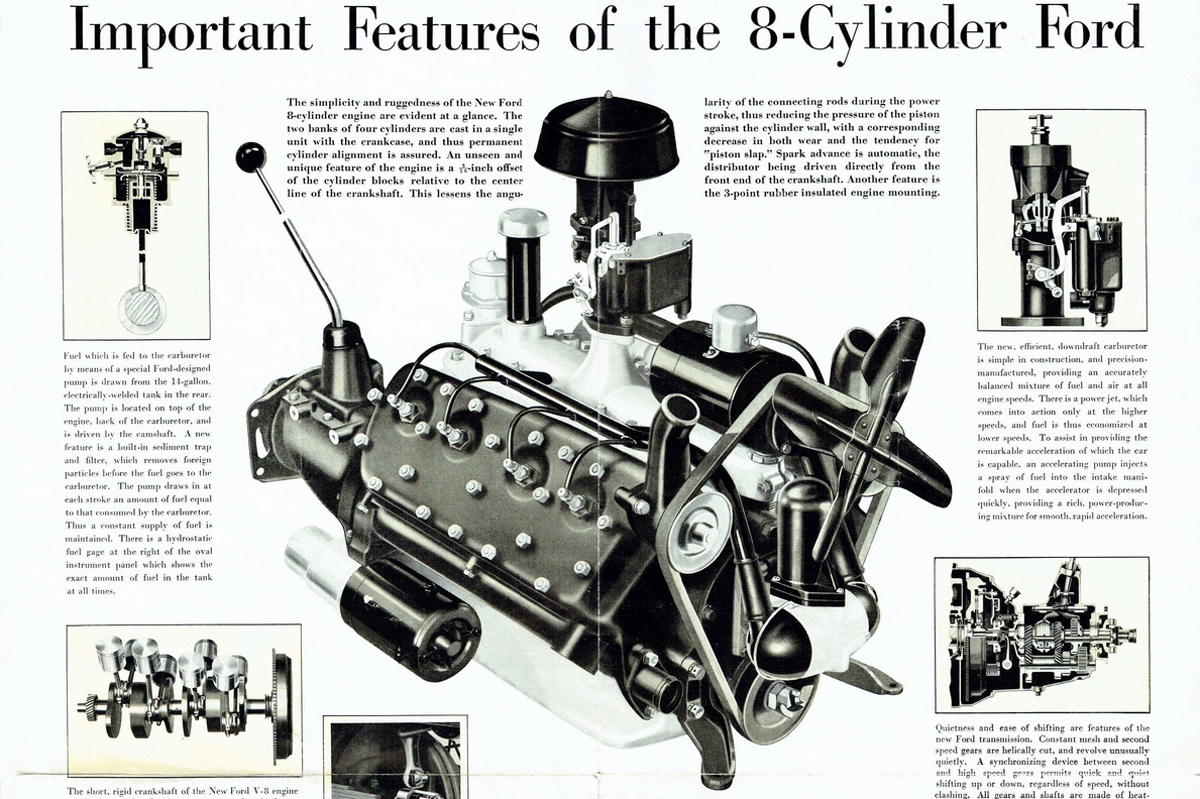 1932年にフォードが導入したV8エンジン