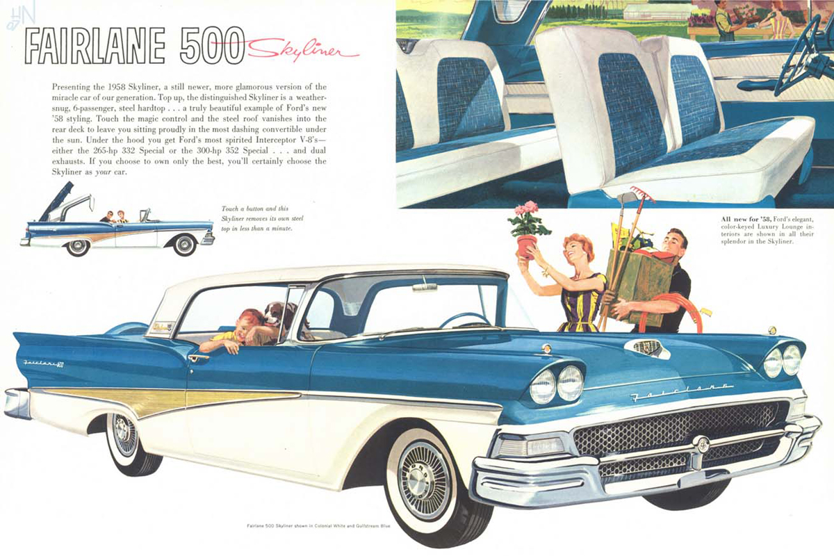 いかにも幸せそうな家族を描いた50年代アメ車のカタログ